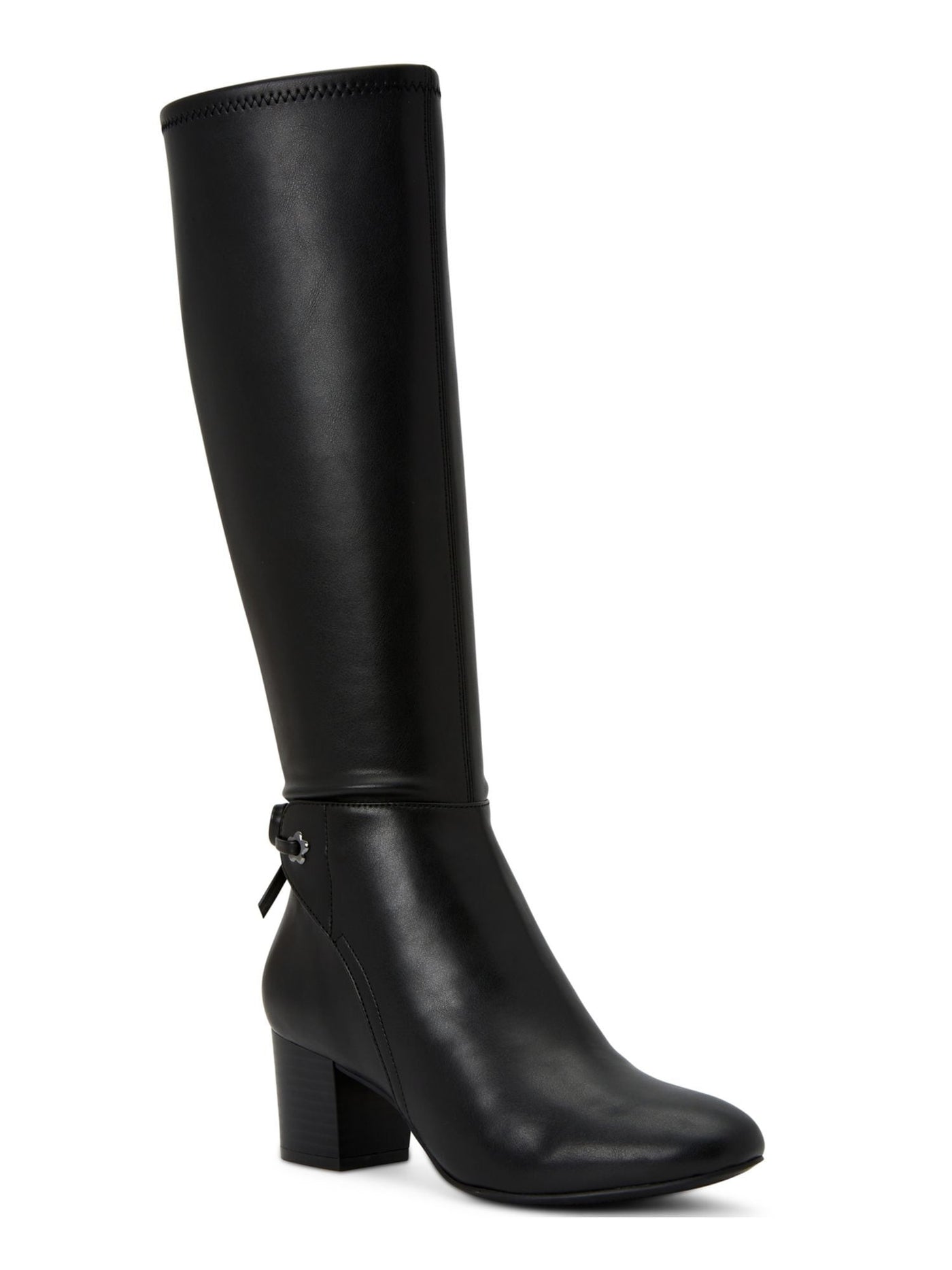CHARTER CLUB Womens Black Flower Eyelets Wide Calf Cushioned Jaccque Almond Toe Block Heel Zip-Up Heeled Boots 9.5 M WC