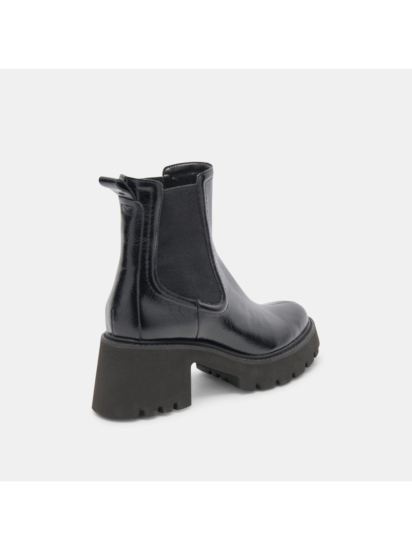 DOLCE VITA Womens Black Crinkle Patent Back Pull-Tab Padded Waterproof Goring Hawk H2o Round Toe Block Heel Booties 7