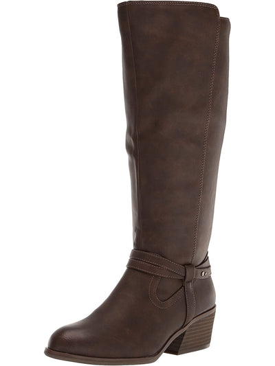 DR SCHOLLS Womens Brown Goring Cushioned Liberate Almond Toe Block Heel Zip-Up Western Boot 6 M