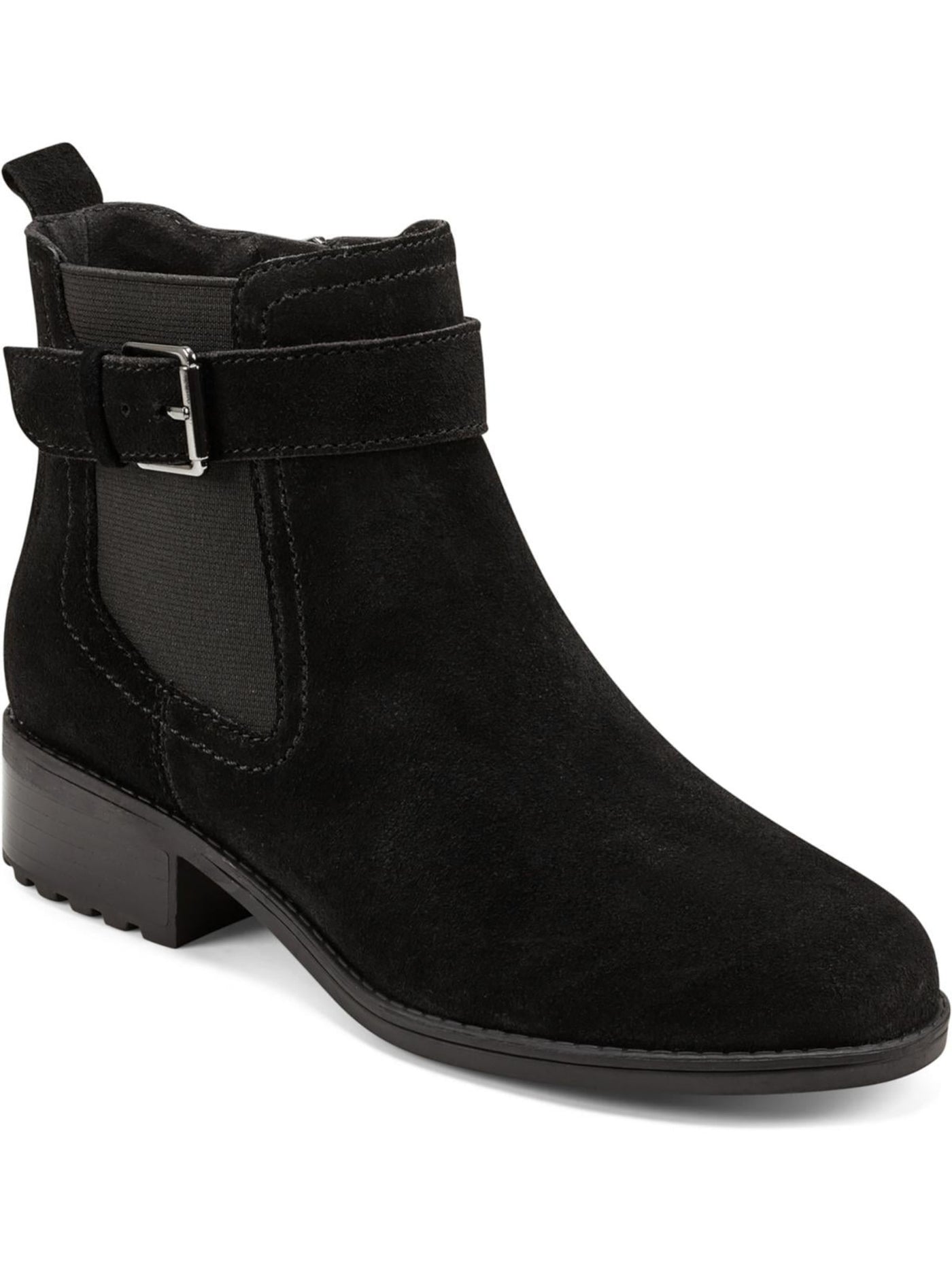 EASY SPIRIT Womens Black Buckle Accent Water Resistant Rae Round Toe Block Heel Zip-Up Booties 5.5 M