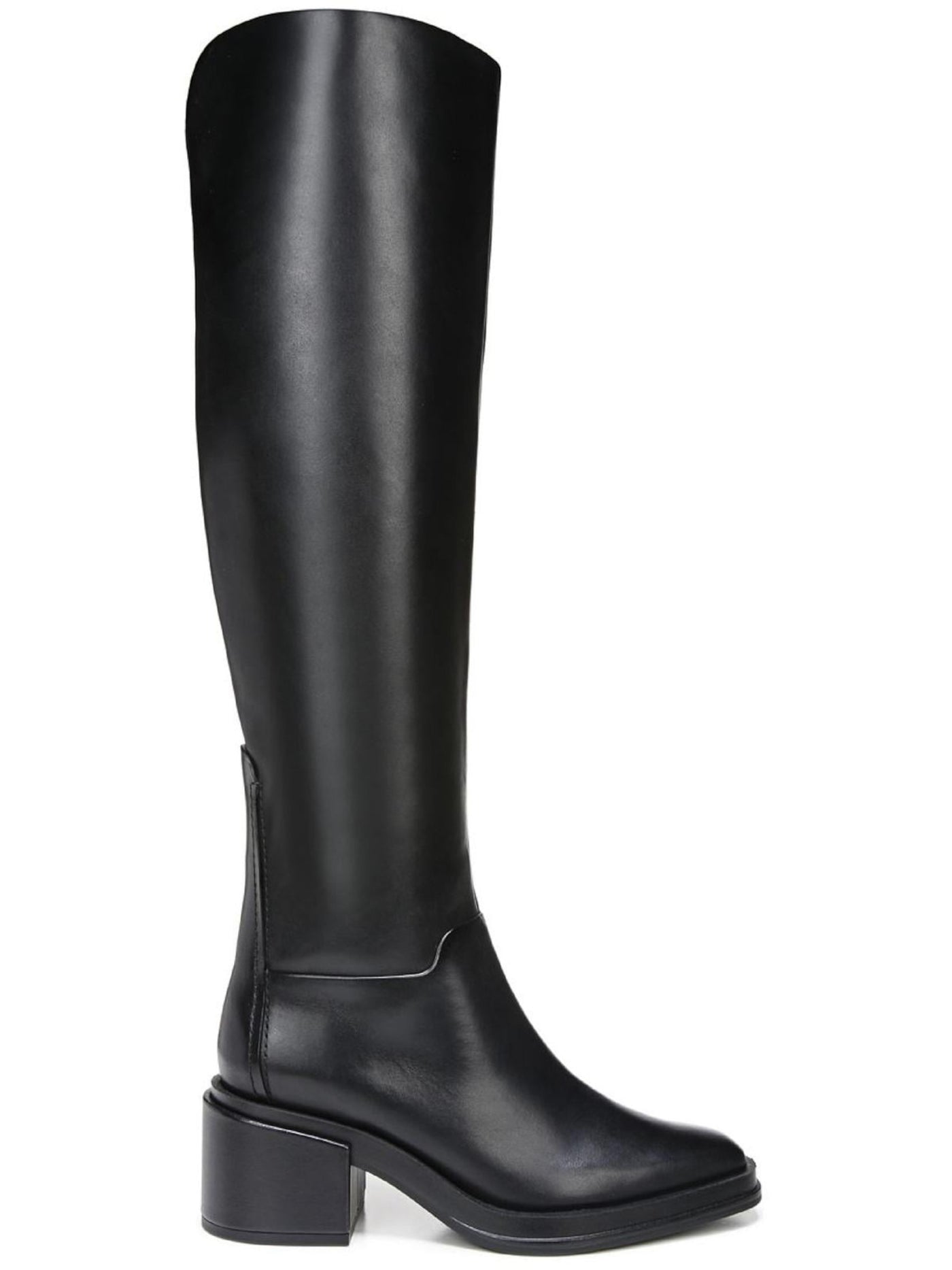 FRANCO SARTO Womens Black Vented Cuff Padded Dorica Almond Toe Block Heel Zip-Up Riding Boot 7 M WC