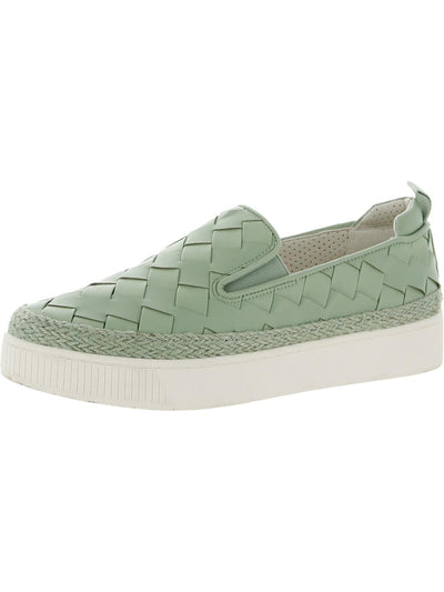 FRANCO SARTO Womens Green Padded Back Pull-Tab Woven Goring Homer 3 Almond Toe Platform Slip On Sneakers Shoes 6.5 M