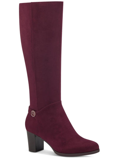 GIANI BERNINI Womens Burgundy Slip Resistant Goring Adonnys Round Toe Block Heel Zip-Up Heeled Boots 8 M