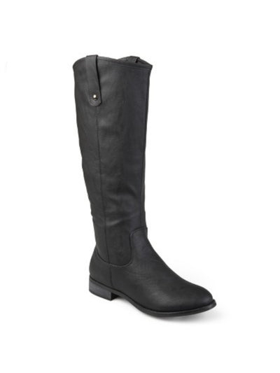 JOURNEE COLLECTION Womens Black Pull Tabs Comfort Taven Round Toe Block Heel Zip-Up Riding Boot 8 M XWC