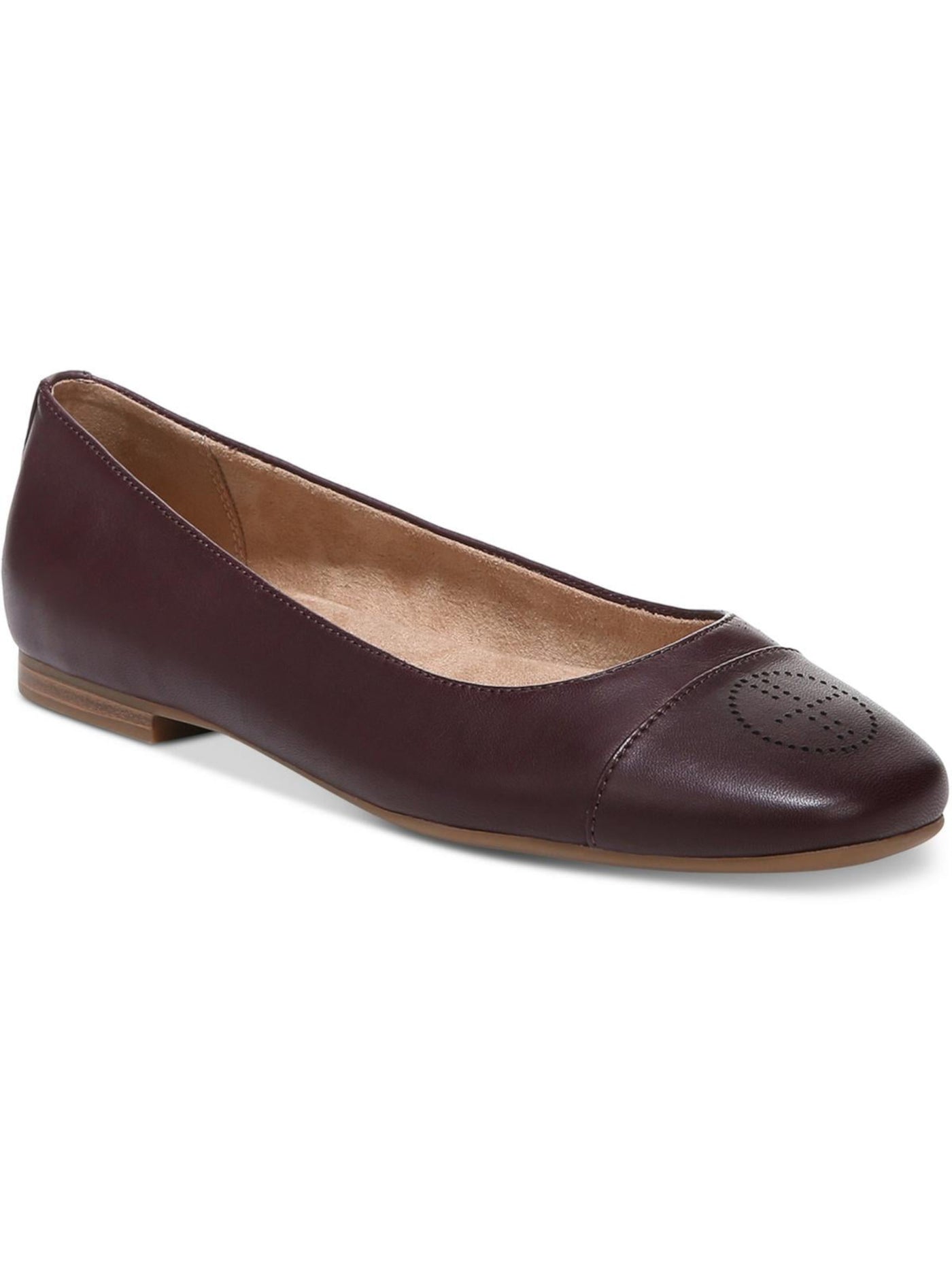 GIANI BERNINI Womens Purple Perforated Cushioned Aerinn Square Toe Slip On Leather Ballet Flats 6.5 M