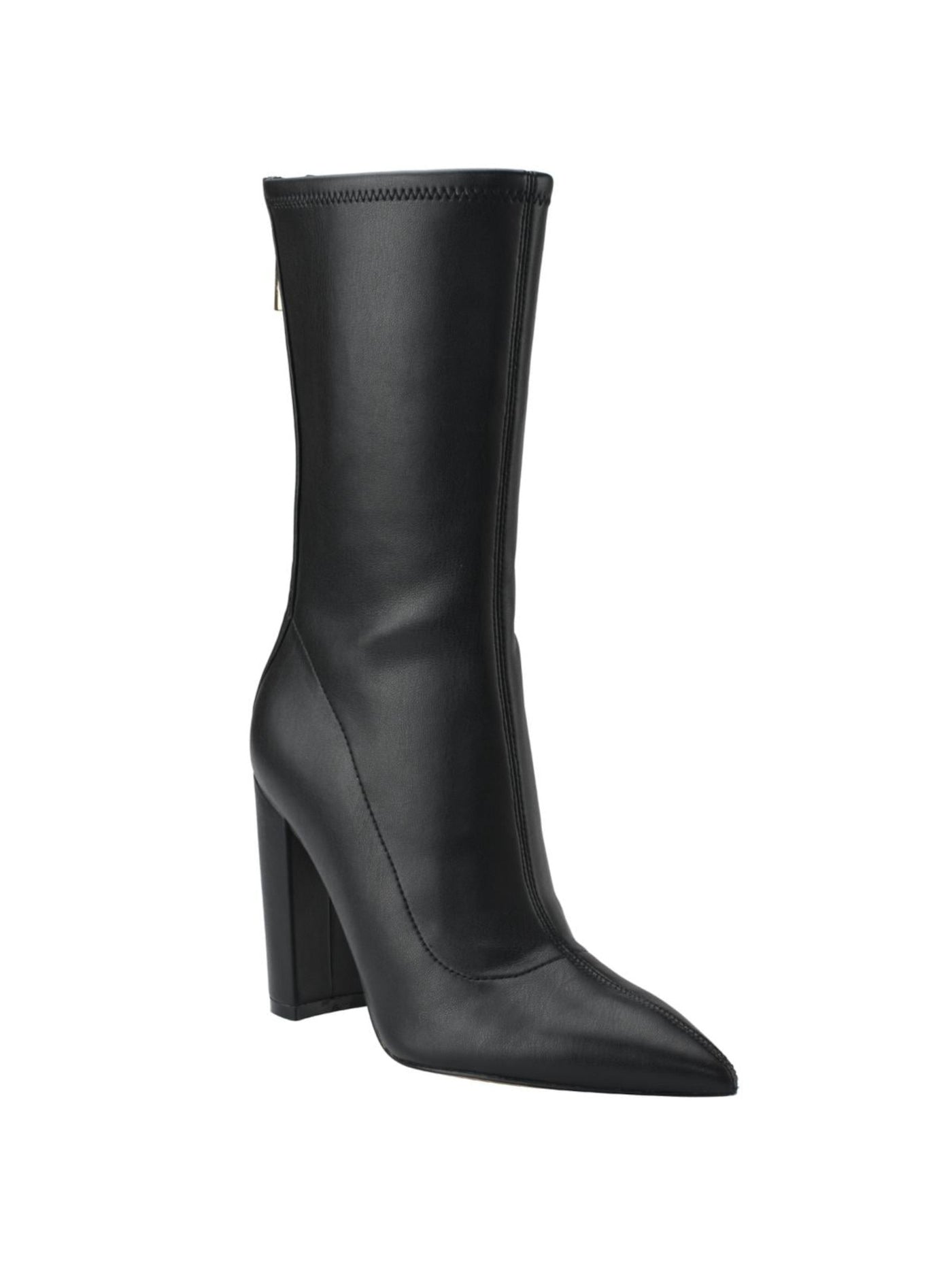 GUESS Womens Black Abbale Pointy Toe Block Heel Zip-Up Dress Boots 9 M