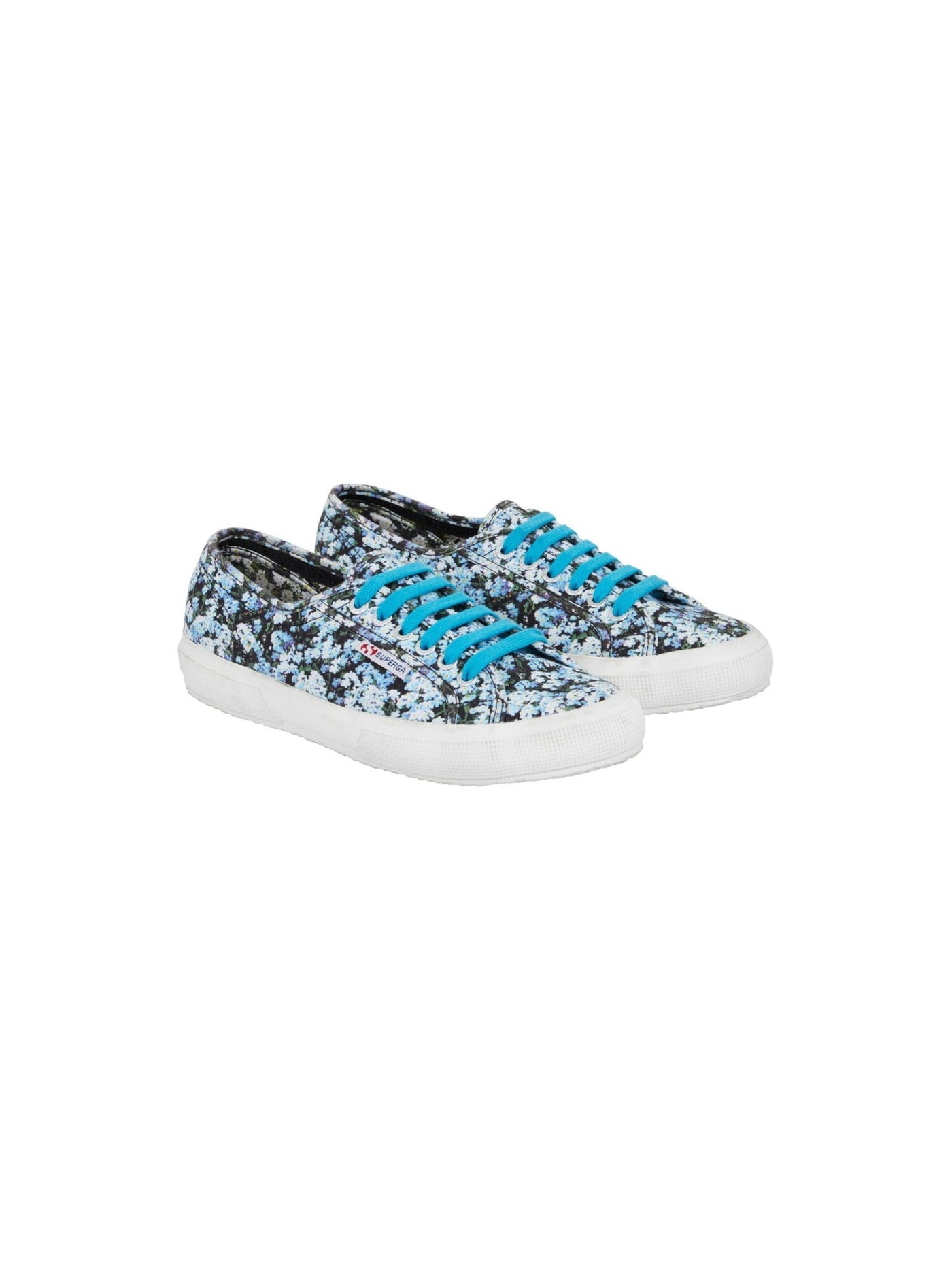 SUPERGA Womens Blue Floral Design Limited Edition Eyelet Mary Katrantzou Almond Toe Lace-Up Athletic Training Shoes 6.5