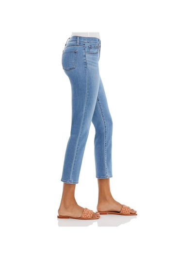 J BRAND Womens Light Blue Stretch Zippered Pocketed Cropped Straight leg Jeans 28 Waist