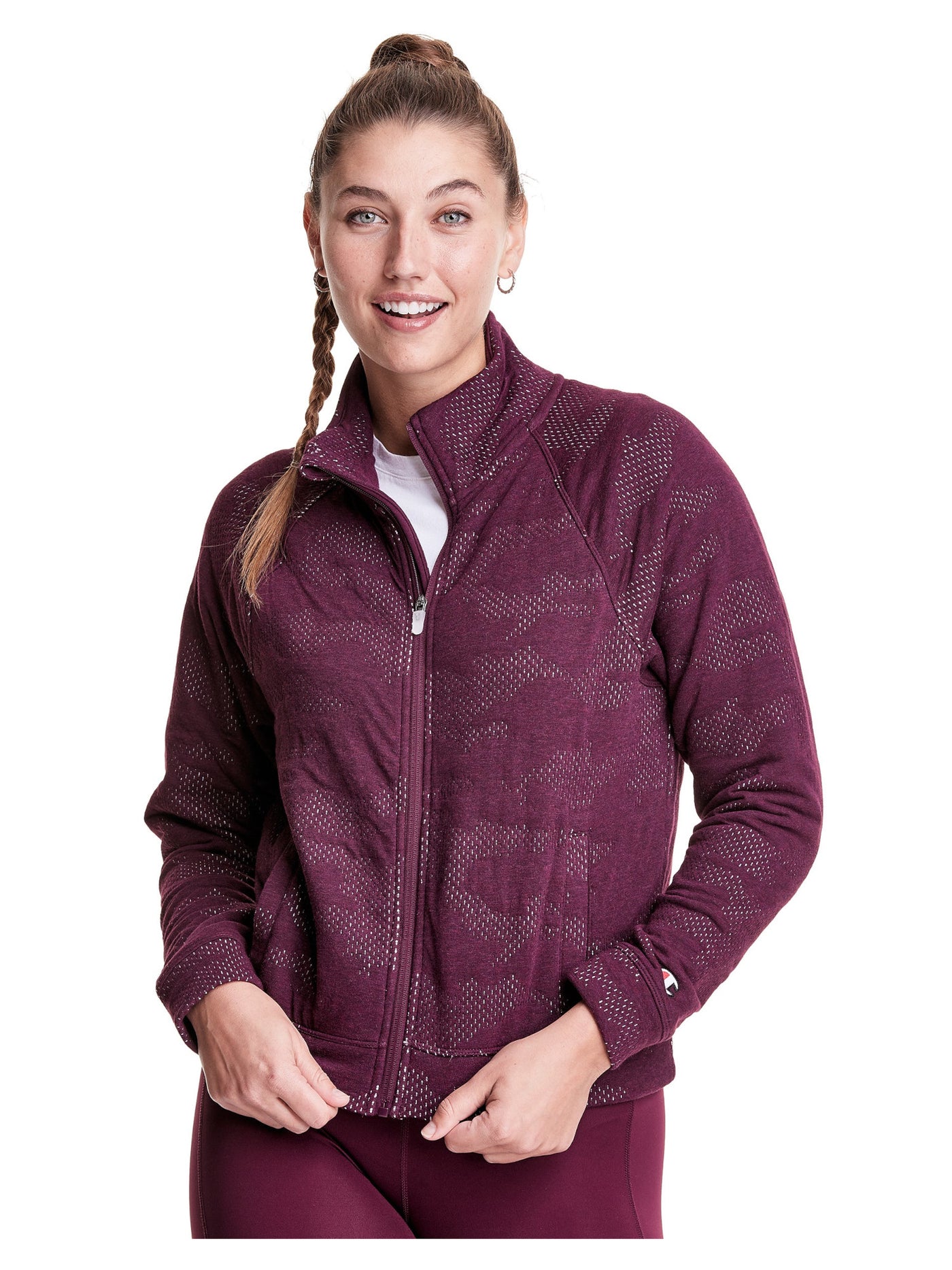 CHAMPION Womens Purple Pocketed Zip Up Jacket XL
