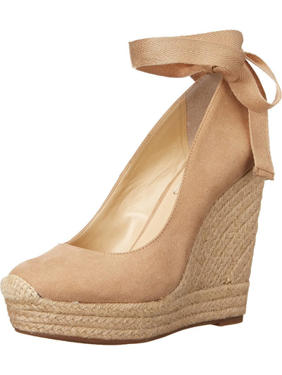 JESSICA SIMPSON Womens Beige 1" Platform Comfort Zexie Round Toe Wedge Lace-Up Espadrille Shoes 10 M