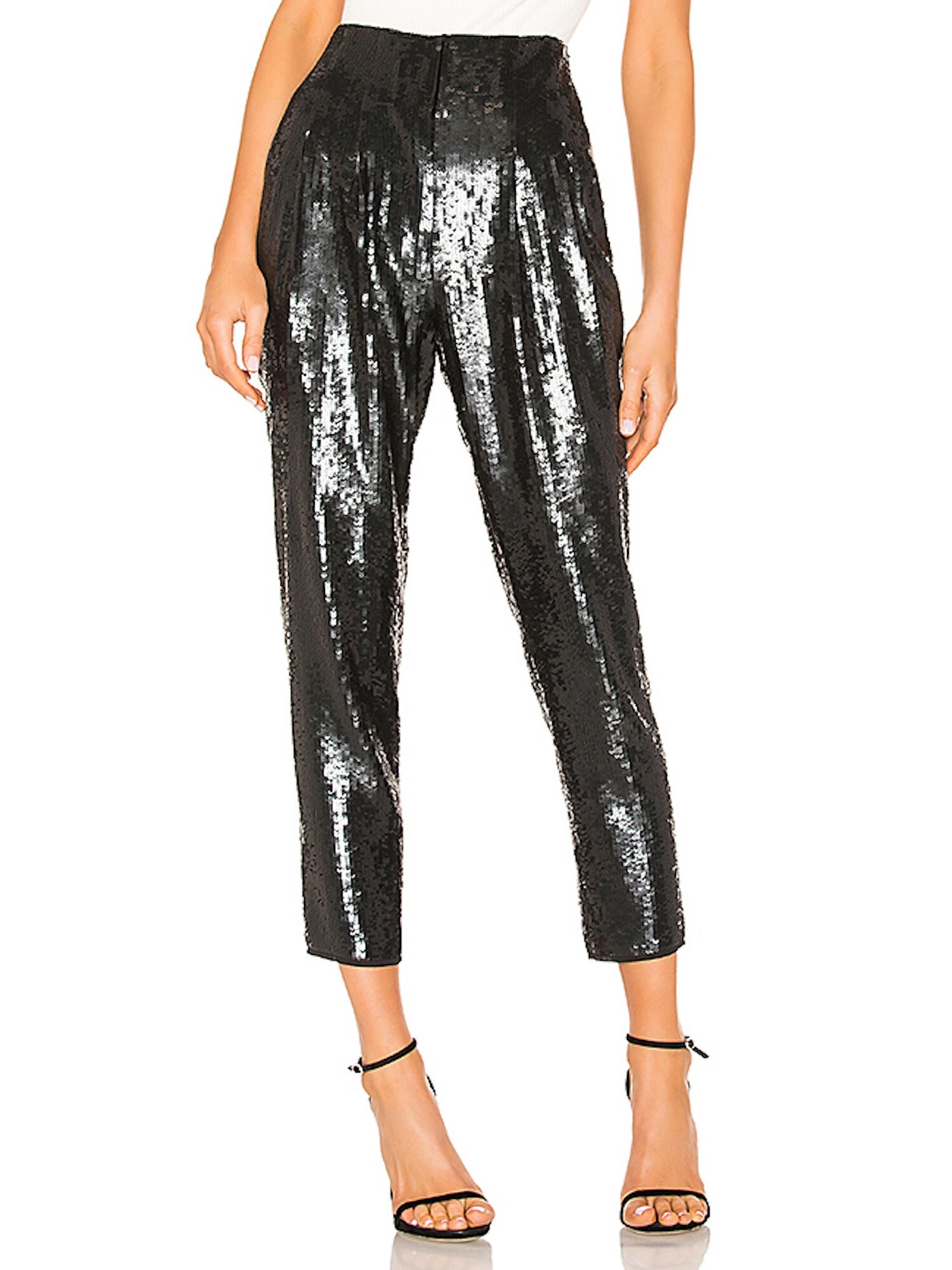 JOIE Womens Black Sequined Straight leg Pants 0