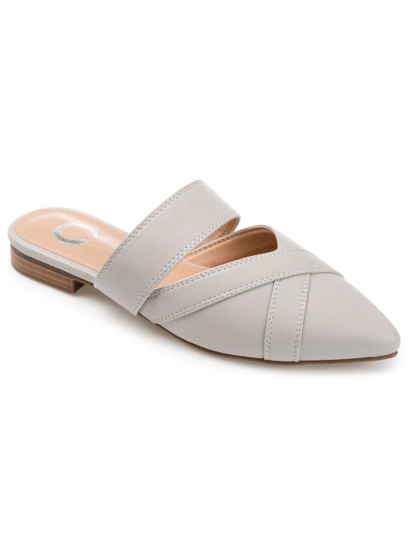 JOURNEE COLLECTION Womens Gray Goring Cushioned Stasi Pointed Toe Slip On Mules 7.5