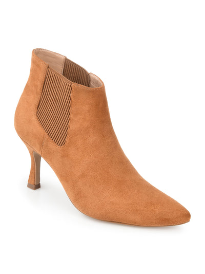 JOURNEE COLLECTION Womens Brown Goring Cushioned Elitta Pointed Toe Flare Dress Chelsea Boot 9.5 W