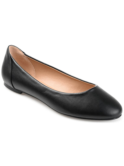 JOURNEE COLLECTION Womens Black Cushioned Kavn Round Toe Slip On Ballet Flats 12 W