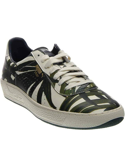 PUMA Mens Green Palm 1/2" Platfrom Breathable Padded Logo Star X Round Toe Wedge Lace-Up Leather Athletic Sneakers Shoes 4.5