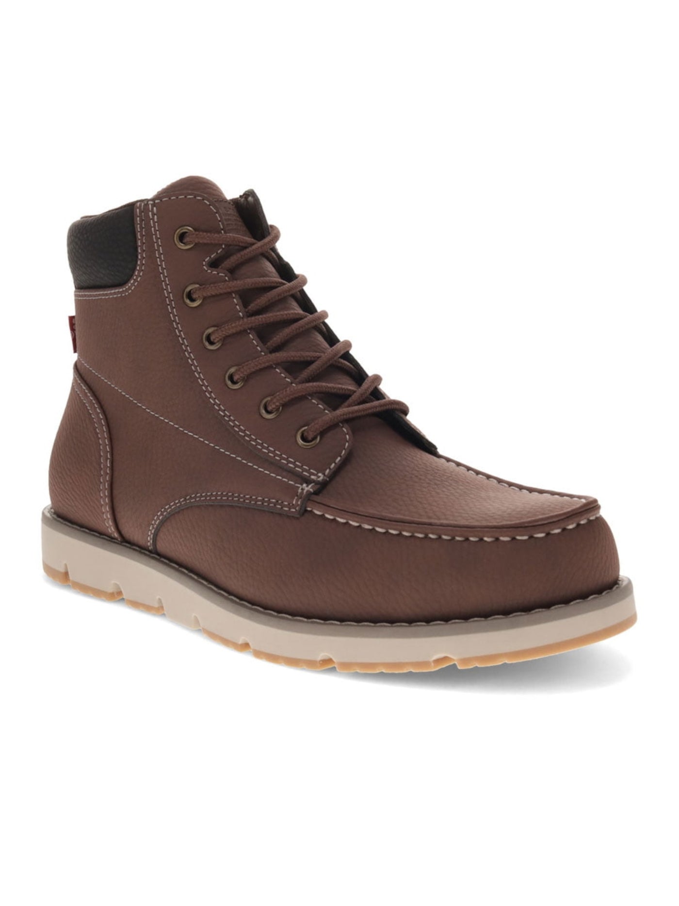 LEVI'S Mens Brown Pull Tab Cushioned Removable Insole Dean Round Toe Wedge Lace-Up Chukka Boots 8