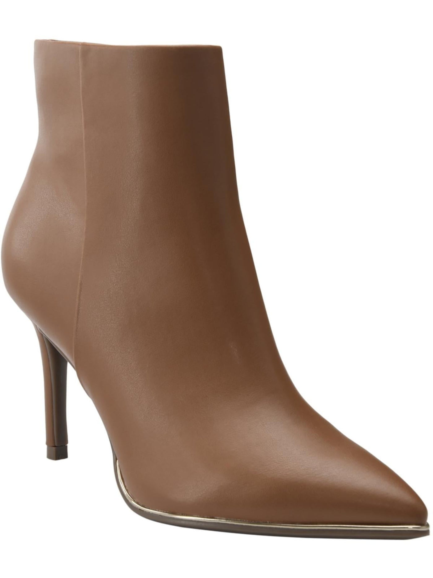 MARC FISHER Womens Dark Natural Brown Padded Dalla Pointed Toe Stiletto Zip-Up Dress Booties 6 M