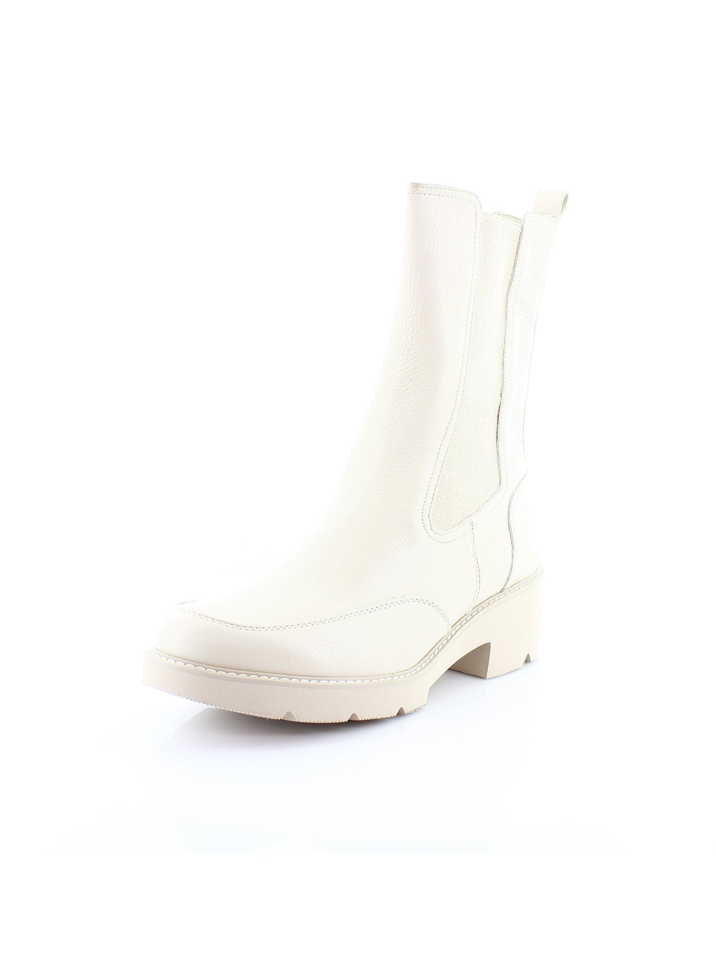 NATURALIZER Womens Ivory Pull Tab Goring Cushioned Domino Round Toe Block Heel Chelsea 6 M