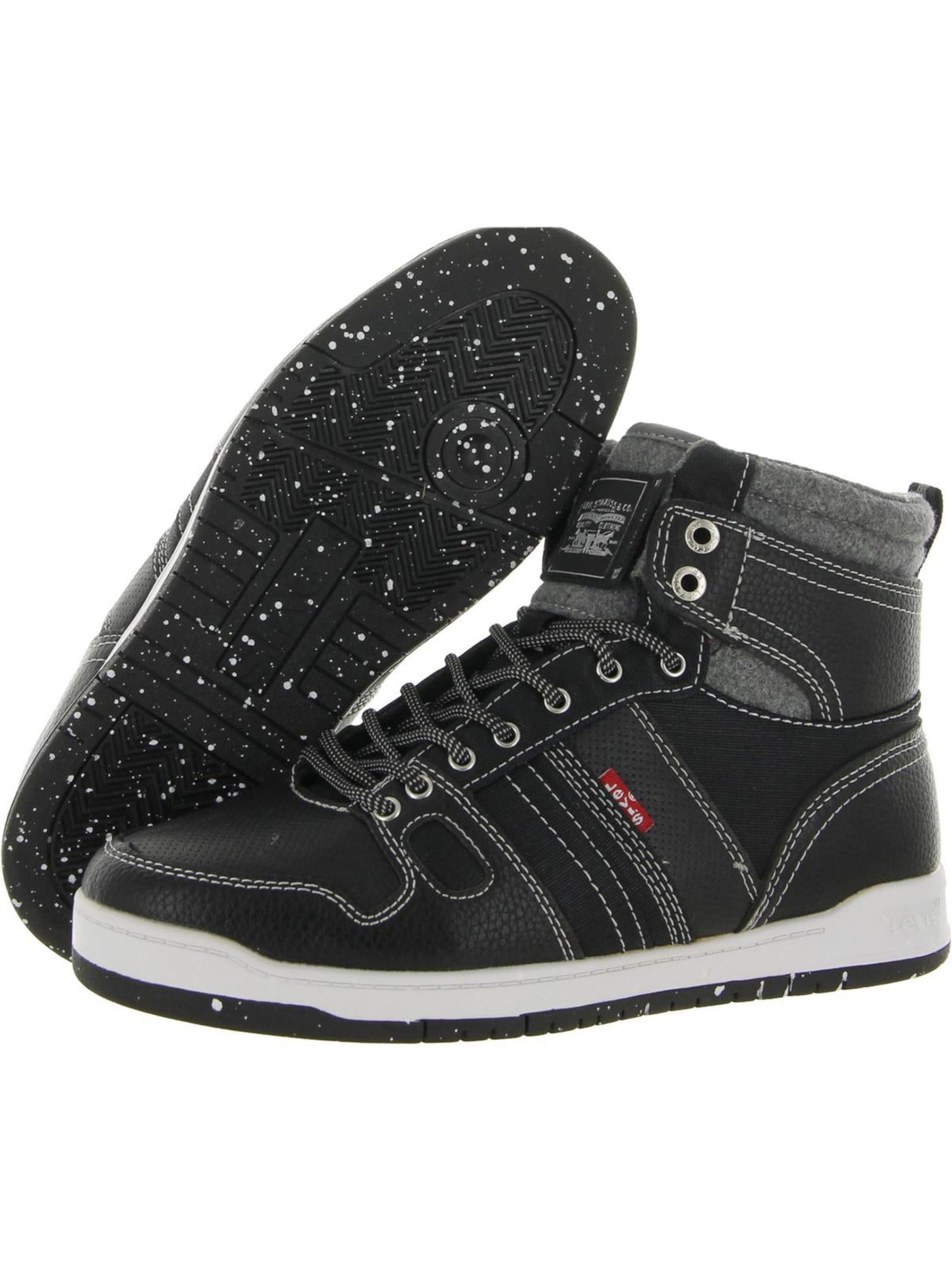 LEVI'S Womens Black Logo Removable Insole Cushioned Bb Hi Round Toe Platform Lace-Up Athletic Sneakers Shoes 8.5