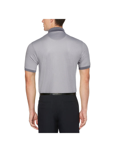 HYBRID APPAREL Mens Gray Geometric Athletic Fit Performance Stretch Polo XXL