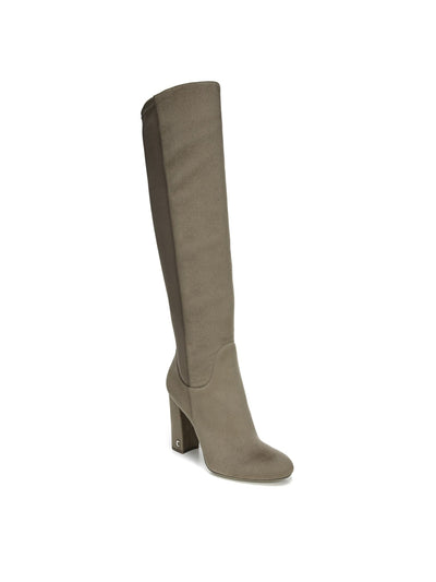 CIRCUS BY SAM EDELMAN Womens Gray Two-Toned Padded Stretch Clarimont Round Toe Block Heel Zip-Up Dress Boots 6 M