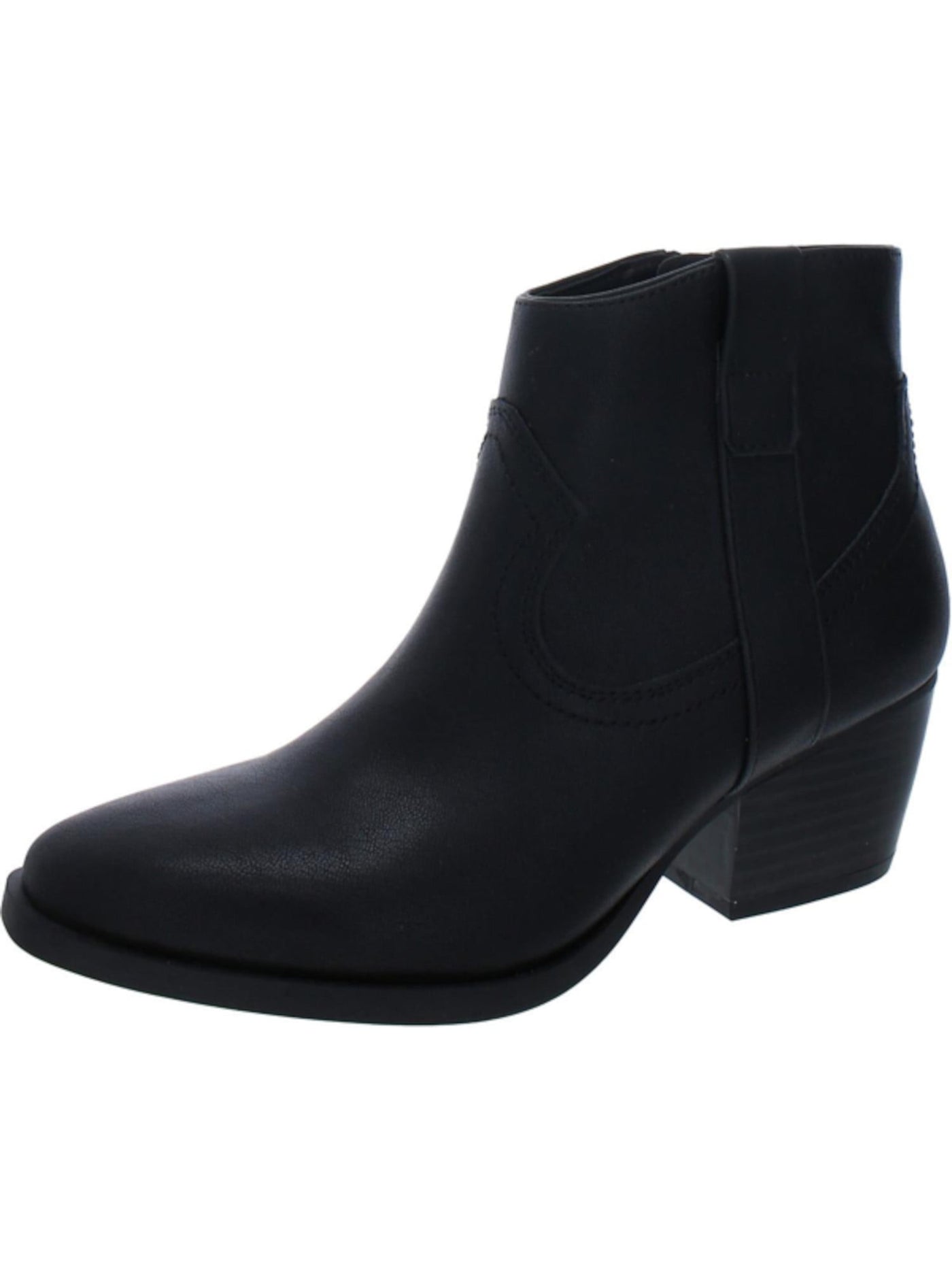 STYLE & COMPANY Womens Black Comfort Perriee Almond Toe Block Heel Zip-Up Western Boot 11 M