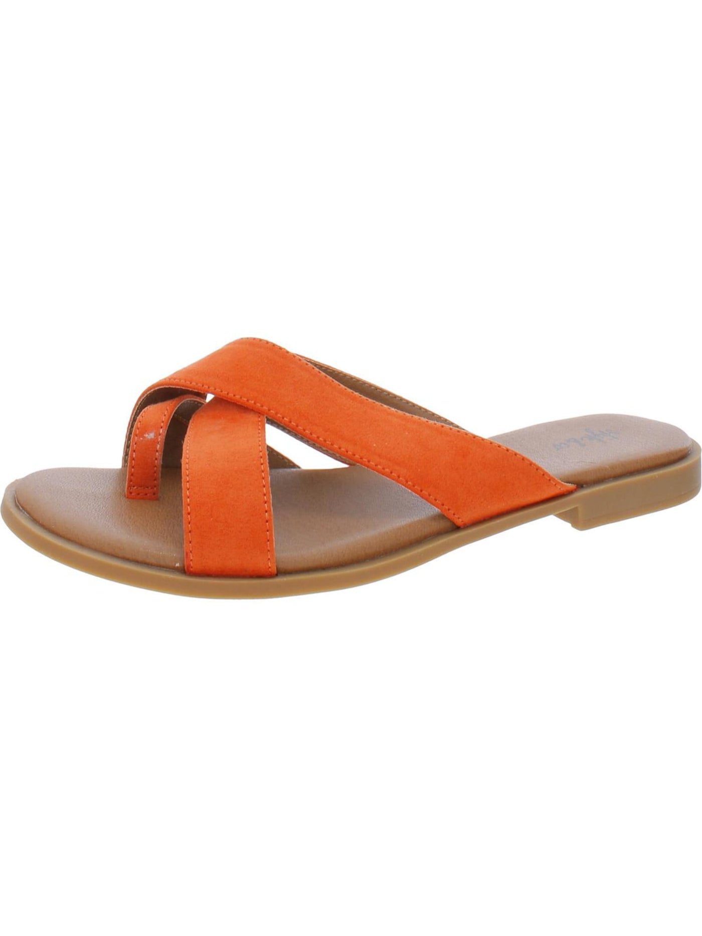 STYLE & COMPANY Womens Orange Cushioned Carolyn Round Toe Slip On Sandals Shoes 7.5 M