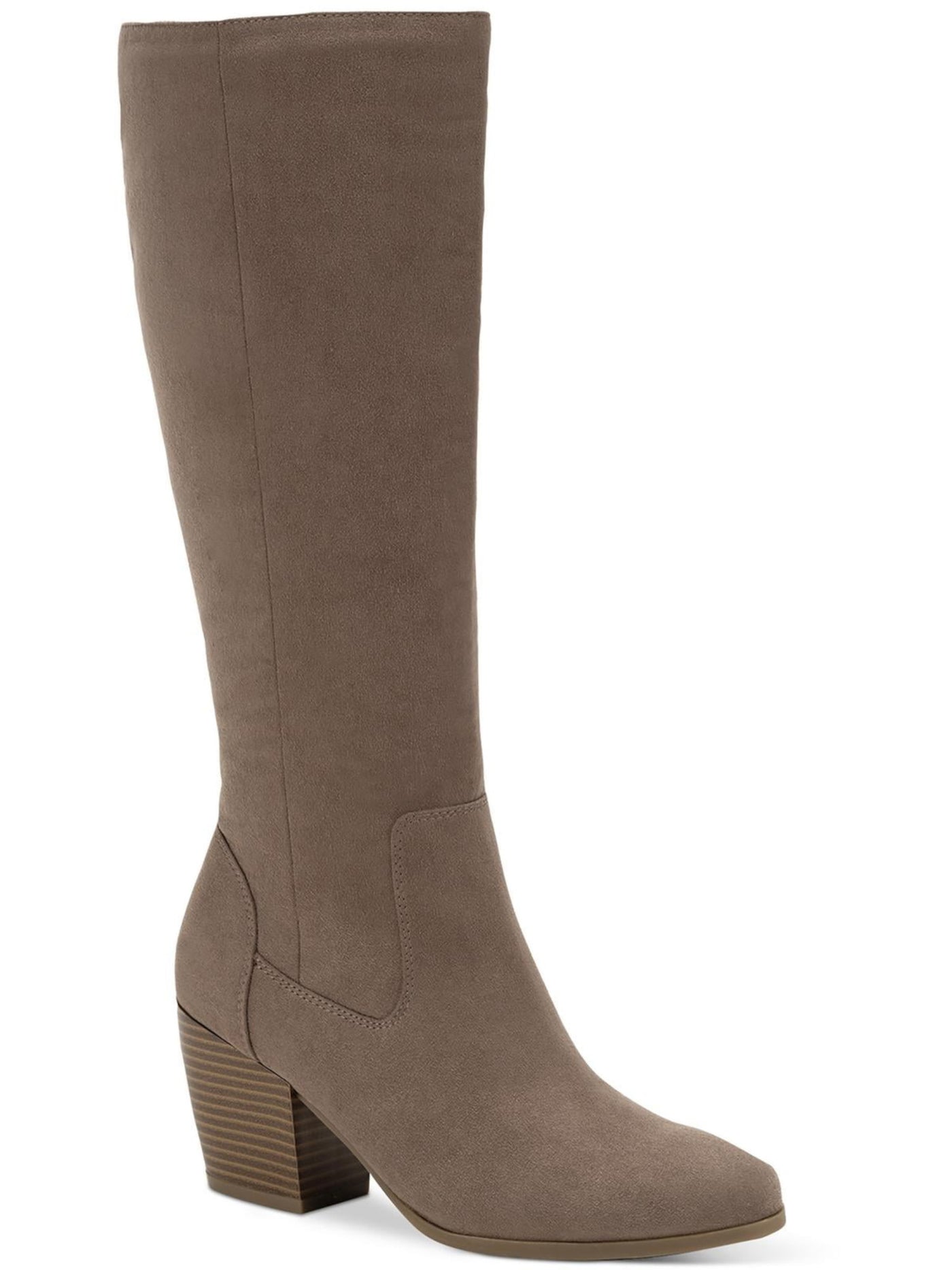 STYLE & COMPANY Womens Beige Cushioned Goring Warrda Round Toe Block Heel Zip-Up Dress Boots 9.5 M