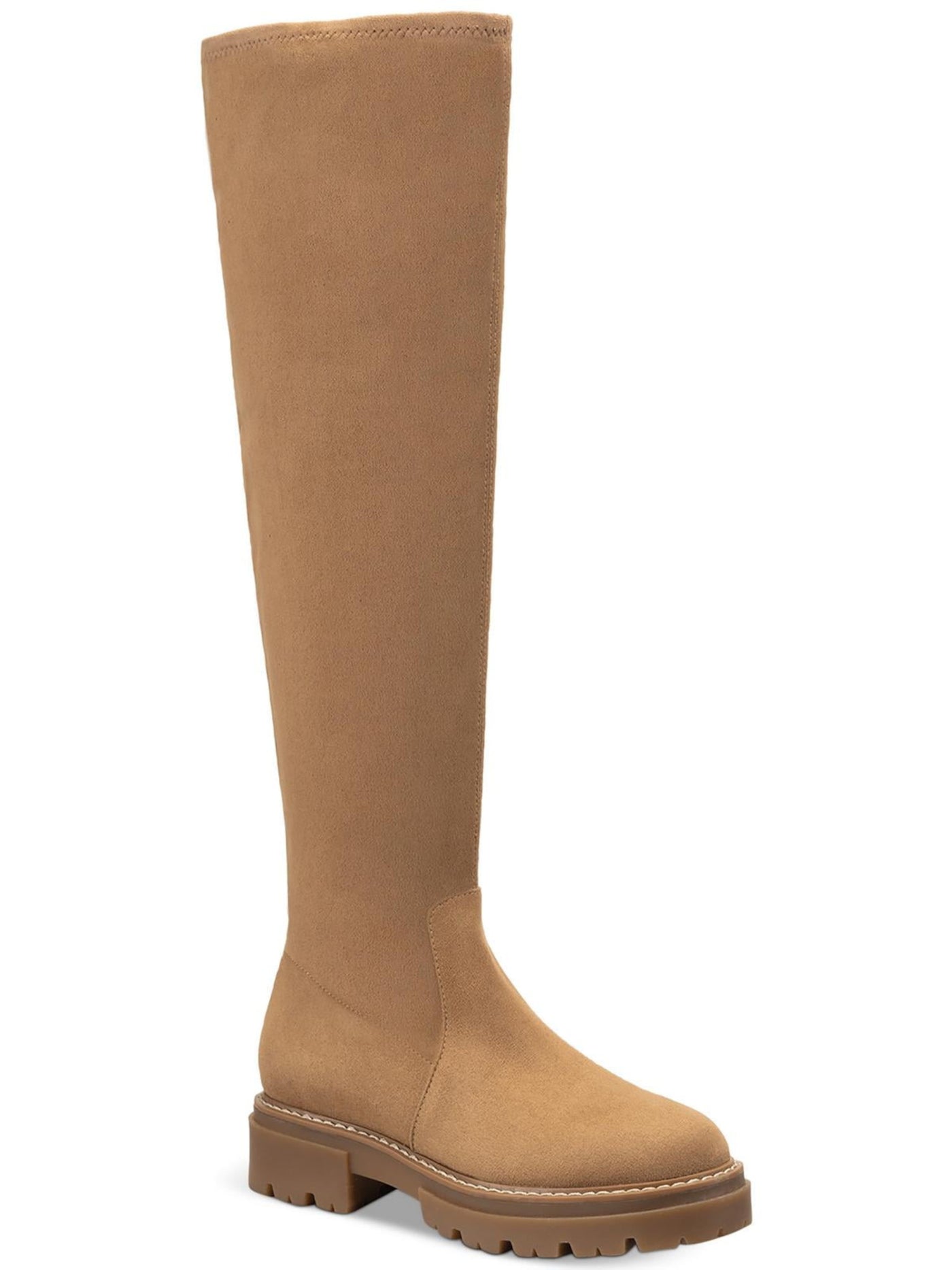 SUN STONE Womens Brown Lug Sole Jacksonn Round Toe Block Heel Zip-Up Boots Shoes 9 M