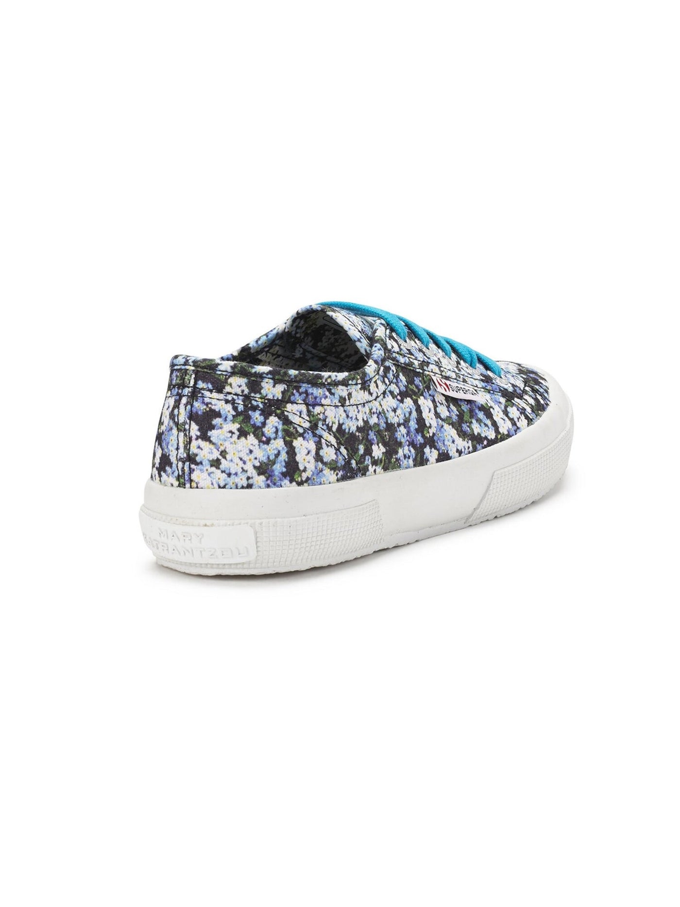 SUPERGA Womens Blue Floral Design Limited Edition Eyelet Mary Katrantzou Almond Toe Lace-Up Athletic Training Shoes 6.5