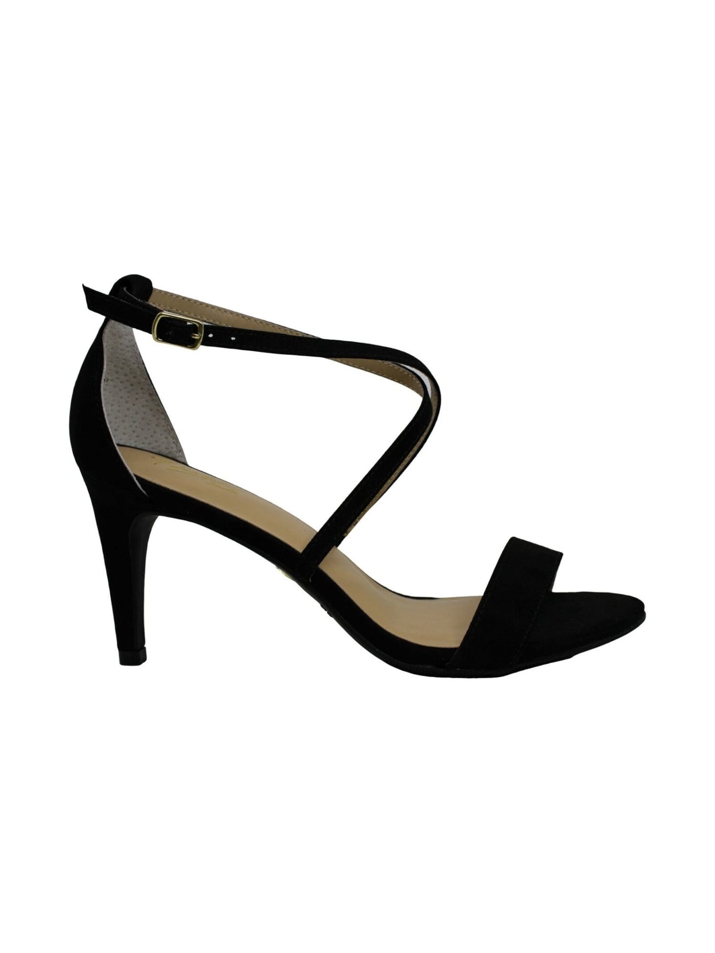 THALIA SODI Womens Black Strappy Padded Darria Round Toe Stiletto Buckle Dress Heeled Sandal 8.5 W
