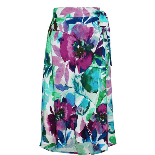JAMS WORLD Womens Purple Unlined Tie Floral Maxi Wrap Skirt M