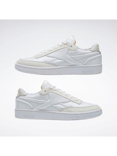 REEBOK Womens White Removable Insole Padded Tongue Padded Logo Victoria Beckham Vb Club Round Toe Lace-Up Leather Sneakers Shoes 7