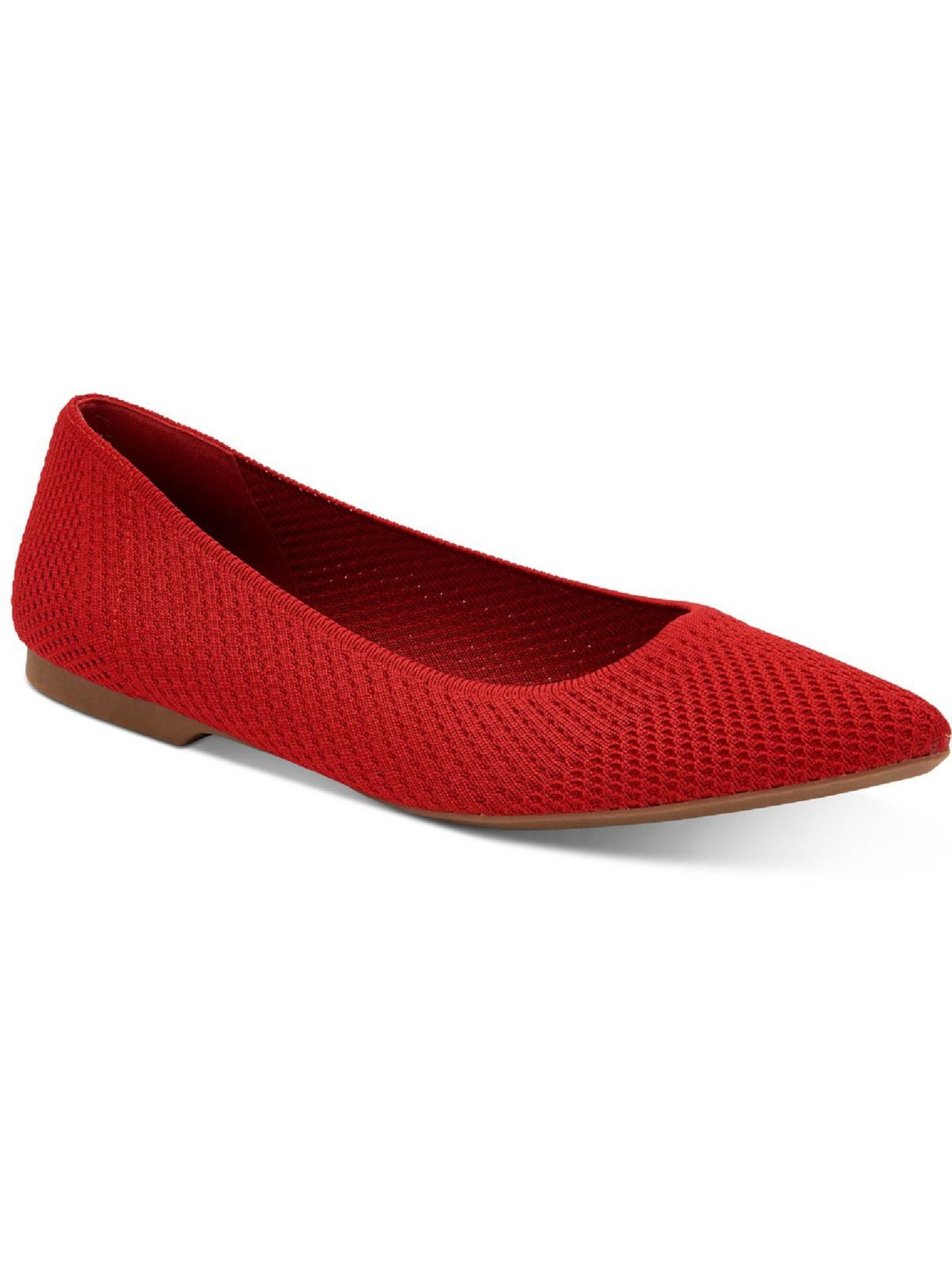 ALFANI Womens Red Knit Removable Insole Stretch Padded Poppyy Pointed Toe Slip On Ballet Flats 9 M