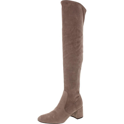 NINE WEST Womens Beige Padded Felipe Round Toe Block Heel Zip-Up Heeled Boots 6.5 M