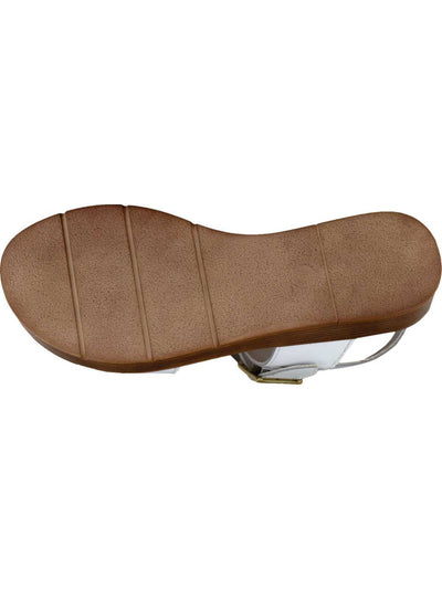 BELLA VITA Womens White 1/2 Platform Adjustable Padded Comfort Tay-italy Round Toe Wedge Buckle Leather Slingback Sandal M