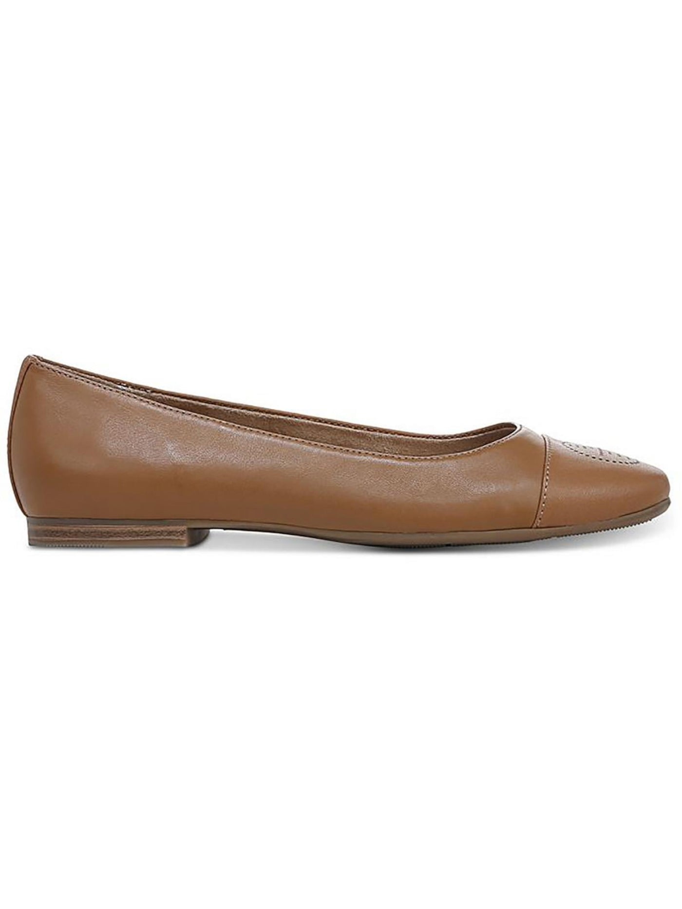 GIANI BERNINI Womens Beige Comfort Perforated Cushioned Aerinn Square Toe Slip On Leather Flats Shoes 5.5 M