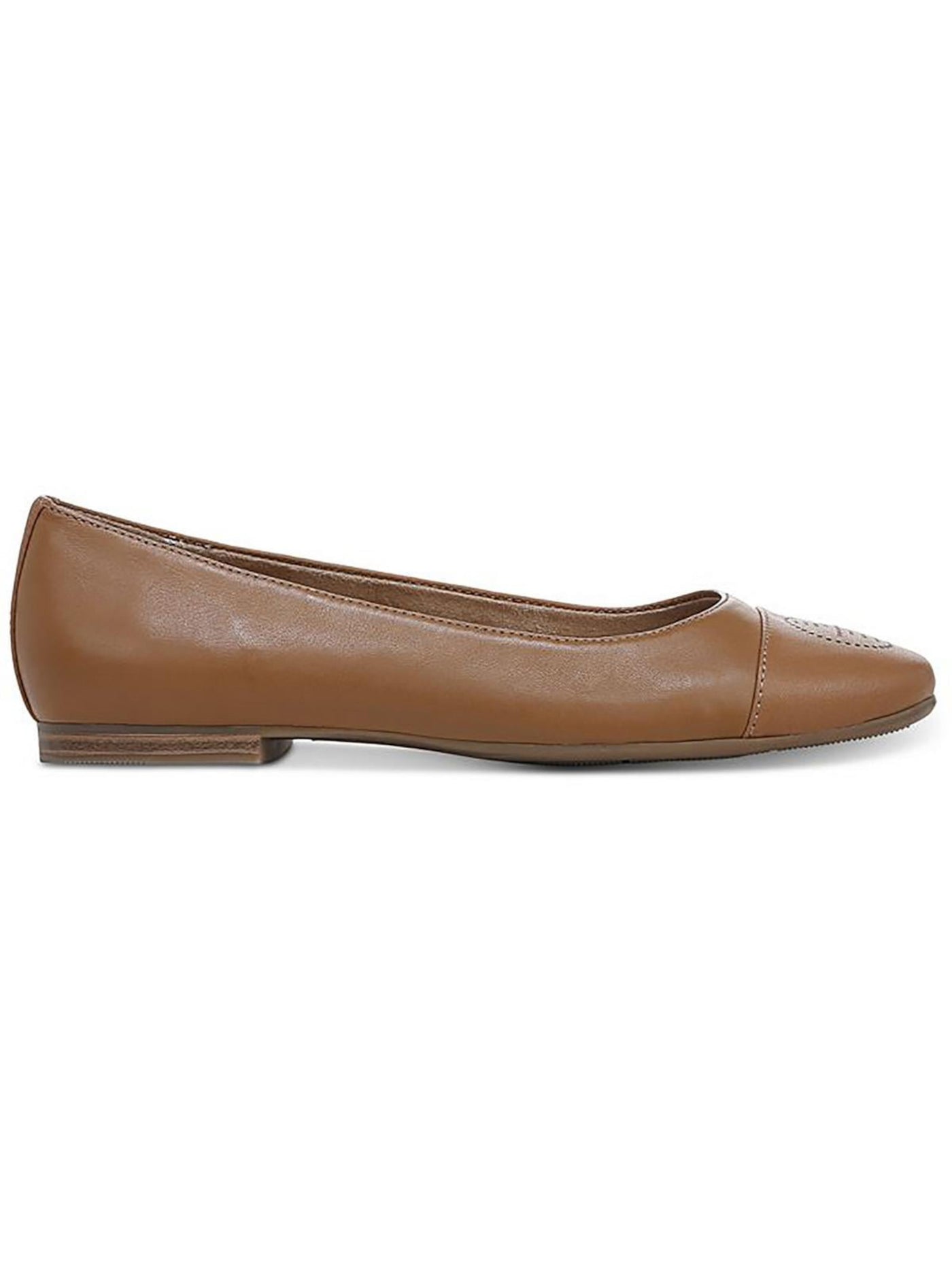 GIANI BERNINI Womens Beige Comfort Perforated Cushioned Aerinn Square Toe Slip On Leather Flats Shoes 9.5 M