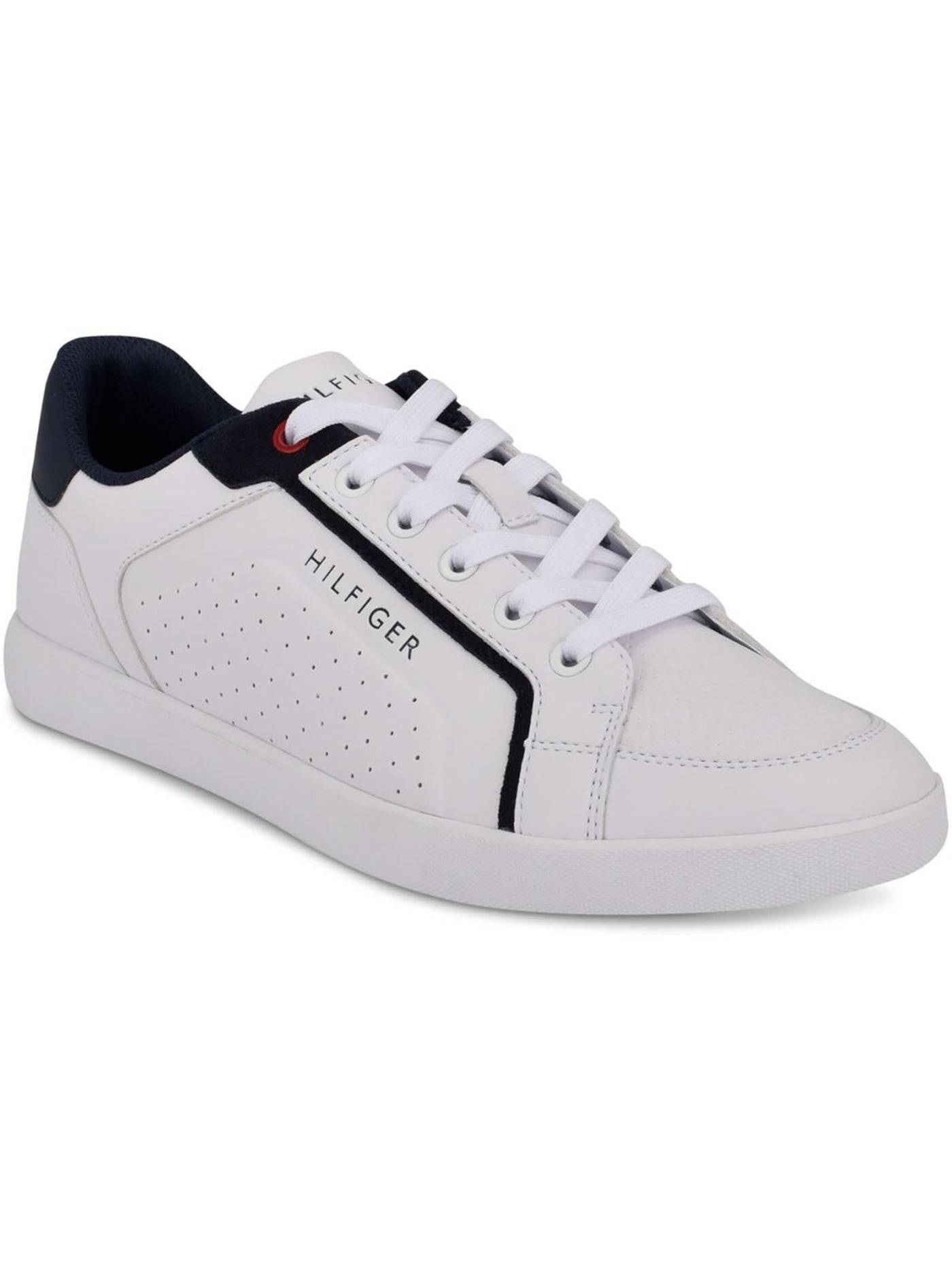 TOMMY HILFIGER Mens White Perforated Cushioned Removable Insole Thumper Round Toe Platform Lace-Up Sneakers Shoes 11