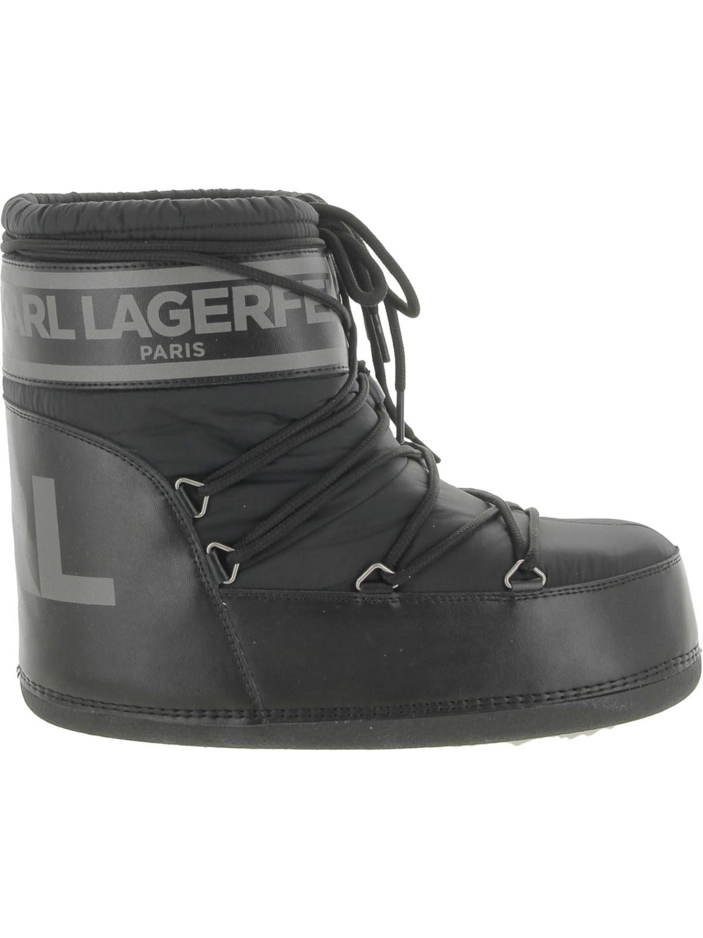 KARL LAGERFELD Womens Black Logo Cushioned Pavan Round Toe Lace-Up Winter 5