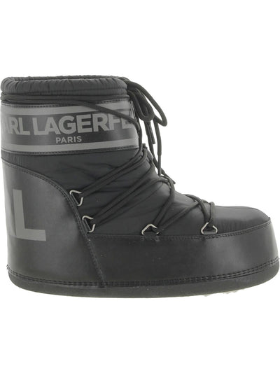 KARL LAGERFELD Womens Black Logo Cushioned Pavan Round Toe Lace-Up Winter 5