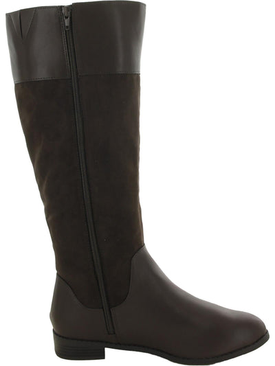 KAREN SCOTT Womens Brown Cushioned Deliee2 Round Toe Block Heel Zip-Up Riding Boot 11 M