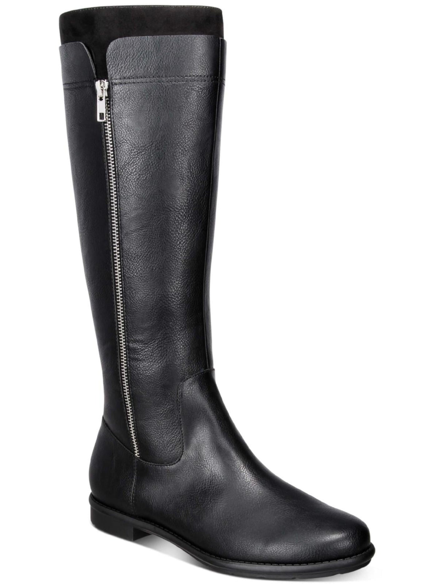 STYLE & COMPANY Womens Black Cushioned Zipper Accent Goring Olliee Riding Boot 11 M