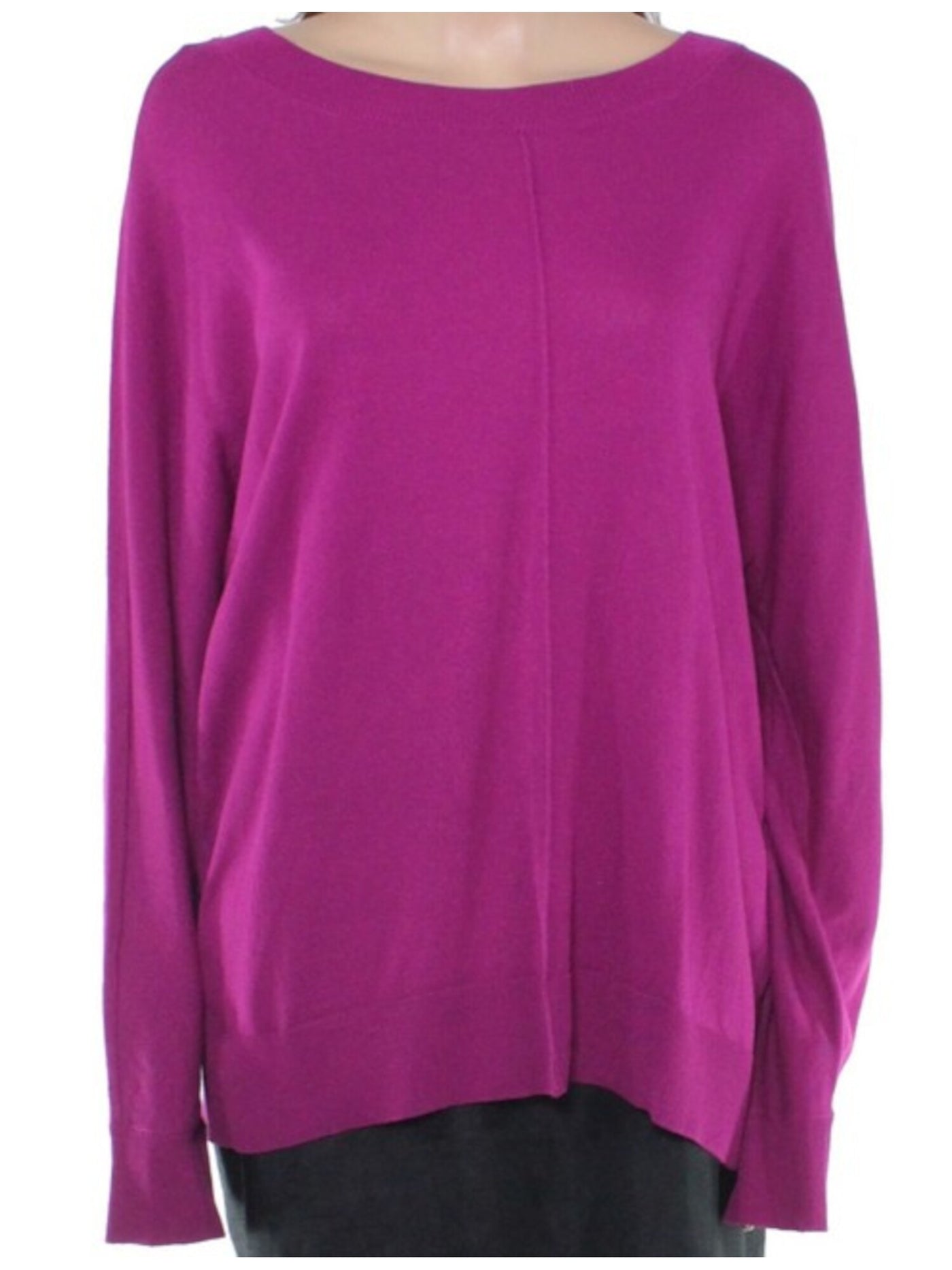 ALFANI Womens Purple Long Sleeve Boat Neck Sweater M