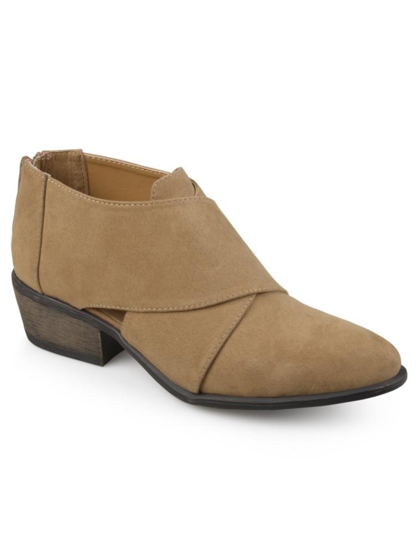 JOURNEE COLLECTION Womens Brown Cushioned Avida Almond Toe Block Heel Zip-Up Boots Shoes 7