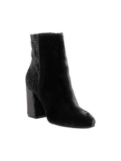 LUCKY BRAND Womens Black Comfort Wesson Round Toe Block Heel Zip-Up Booties 11 M