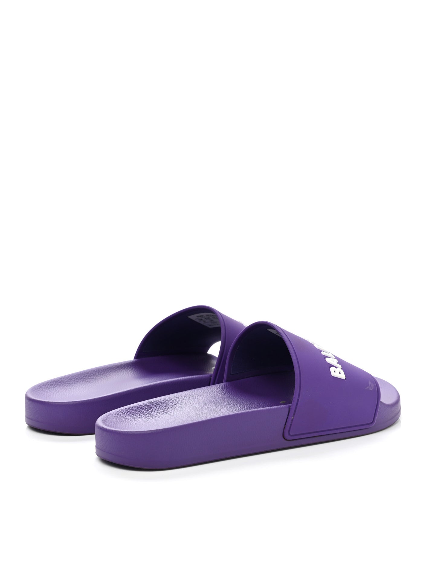 BALENCIAGA Womens Purple Logo Comfort W1s80 Round Toe Platform Slip On Slide Sandals 12