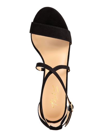 THALIA SODI Womens Black Strappy Padded Darria Round Toe Stiletto Buckle Dress Heeled Sandal 6.5 M