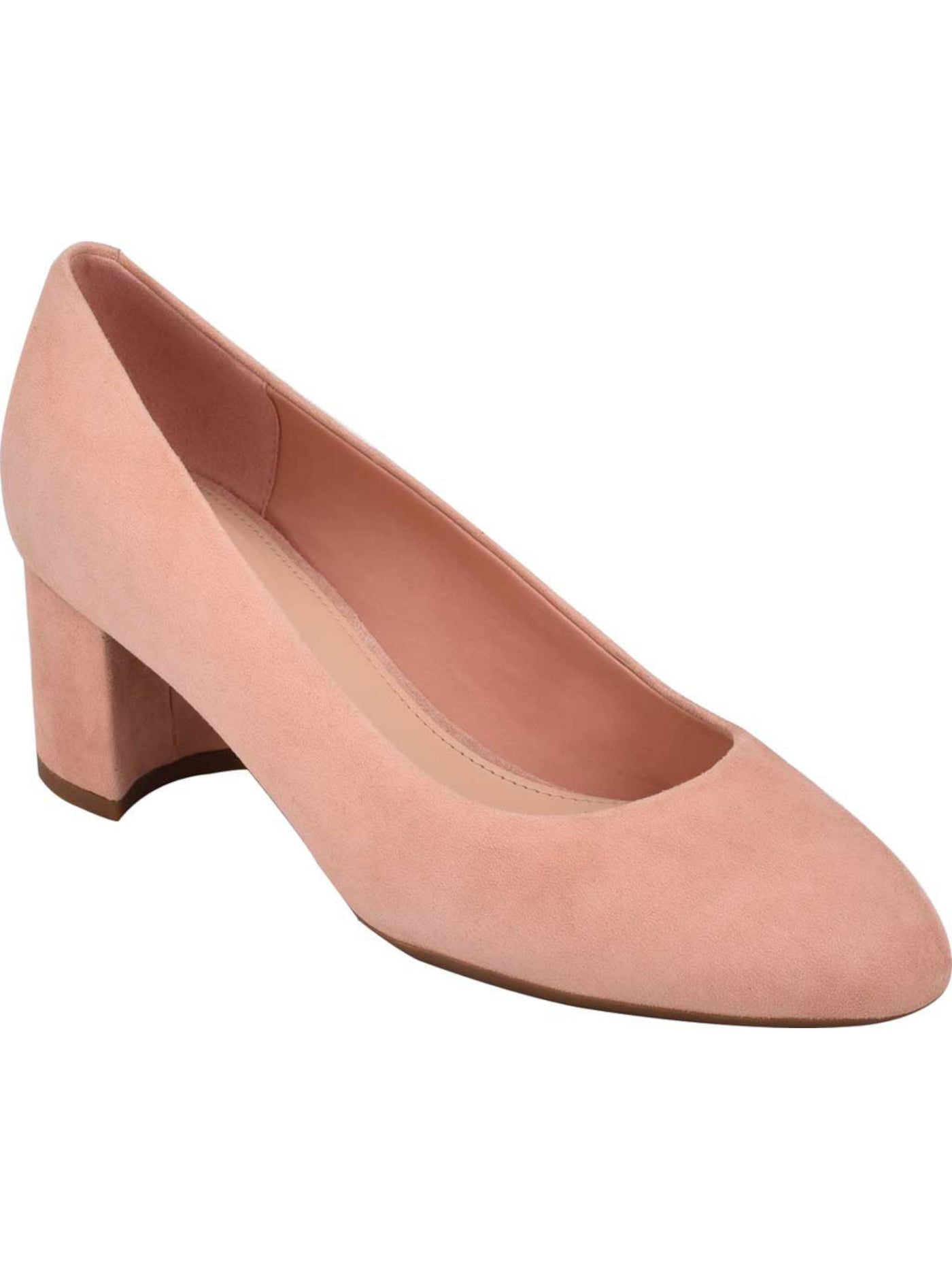 EVOLVE Womens Pink Cushioned Comfort Robin Almond Toe Block Heel Slip On Leather Pumps 6.5 M