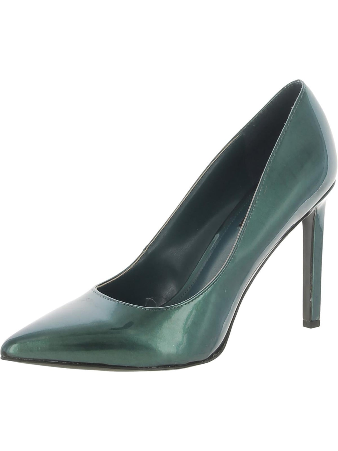 NINE WEST Womens Green Iridescent Padded Tatiana Pointed Toe Stiletto Slip On Dress Pumps Shoes 5.5 M